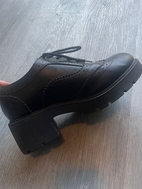 Torrid Black Chunky Lug Sole Oxford Shoes  Wingtip Platform Lace-Up